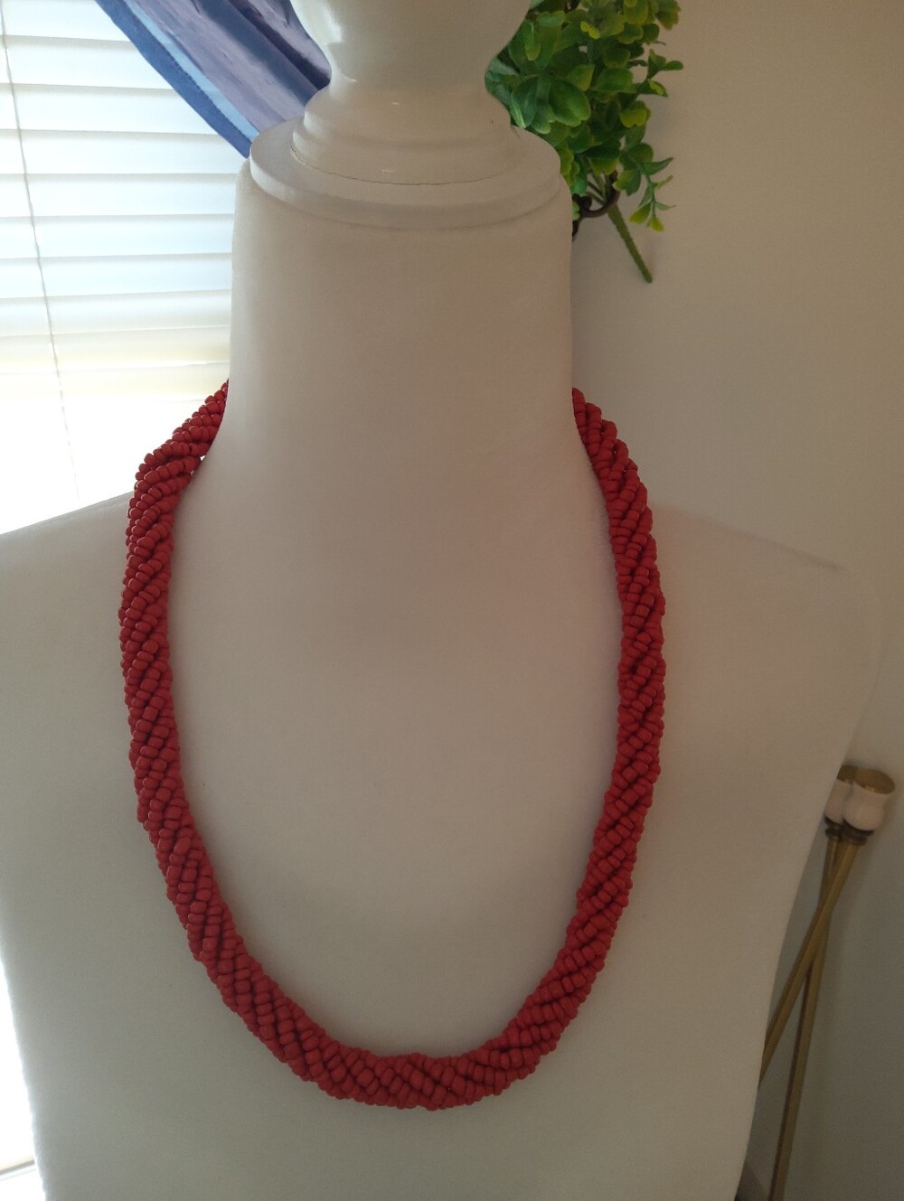 Coral Breaded Bead Necklace - Women Jewelry